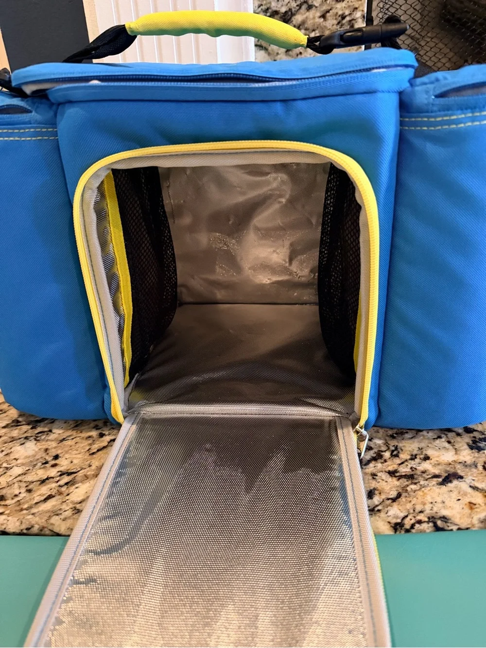 Blue and Yellow Insulated Lunch Cooler Bag